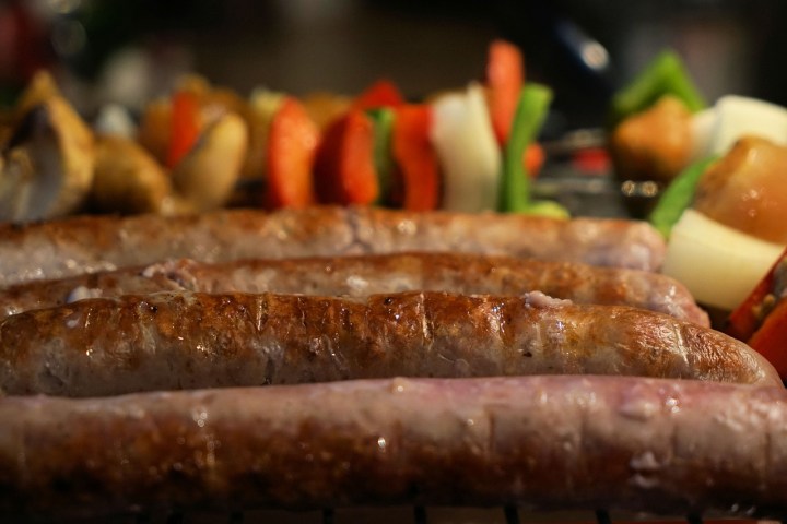 a close up of a hot dog