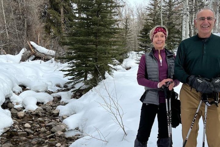 People snowshoeing in the Uinta Mountains, Utah