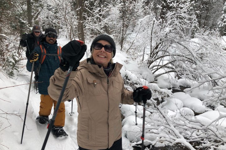 Snowshoeing in the snow in Utah